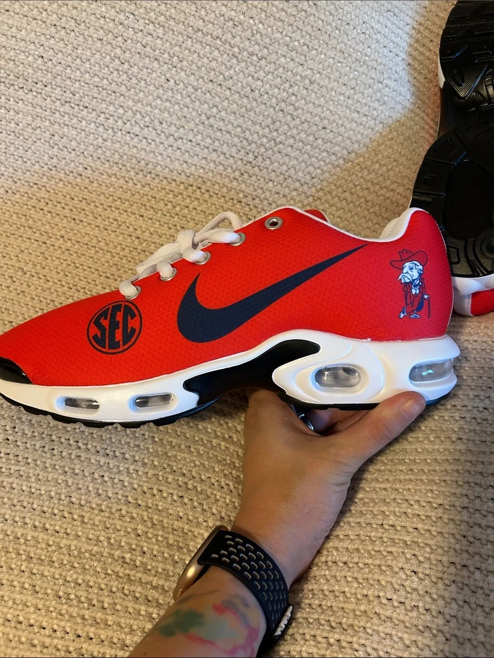 Nike Red and Navy Ole Miss Sneakers